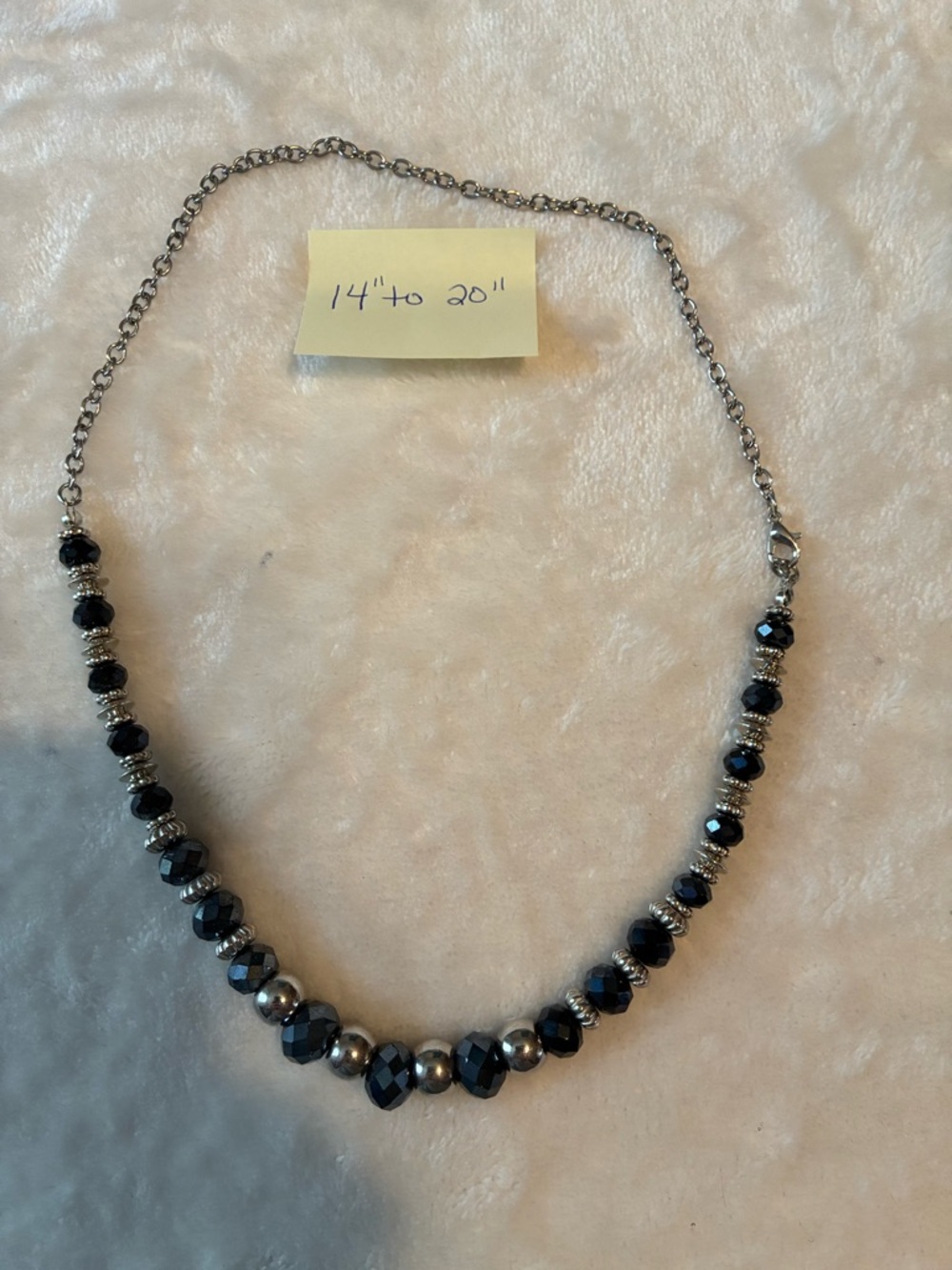 paparazzi Black and Silver Faceted Bead Statement Necklace